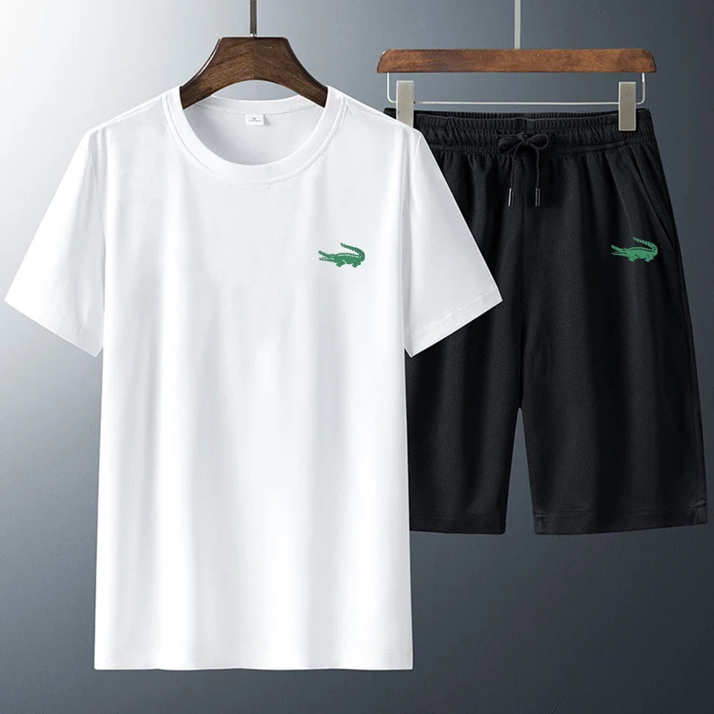 Cartelo 2023 Summer Men's Leisure Print Sportswear Set Brand Short Sleeve T-shirt+Pants 2-Piece Fitness Jogging Pants Sportswear
