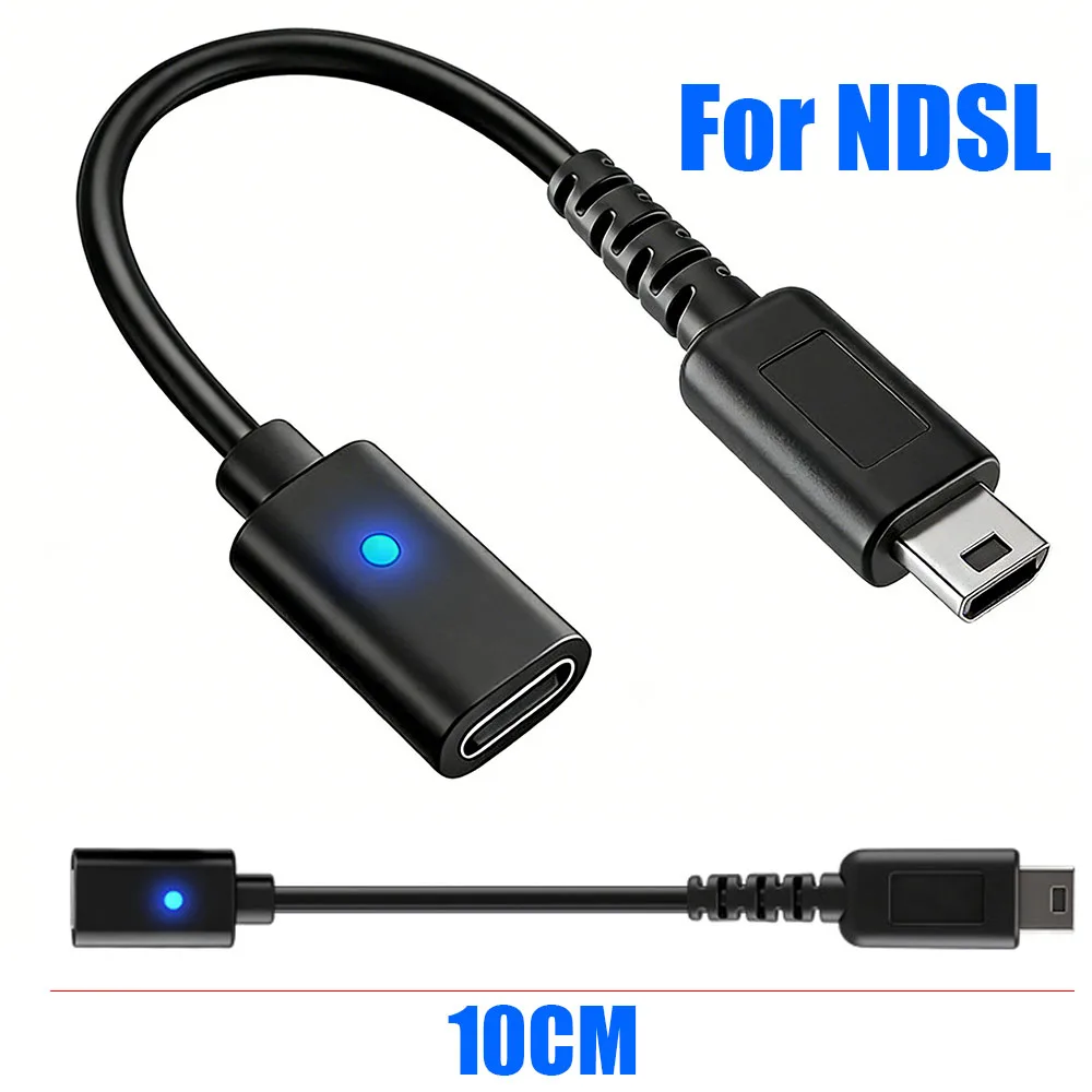 USB Type C Charging Adapter for Nintendo NDS Lite, LED Indicator Light Non PD Version