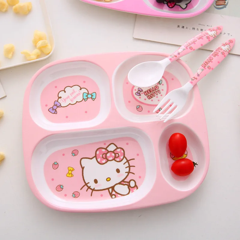 

Набор детской посуды Hello Kitty Sanrio, перегородка из искусственного фарфора, Детская столовая тарелка