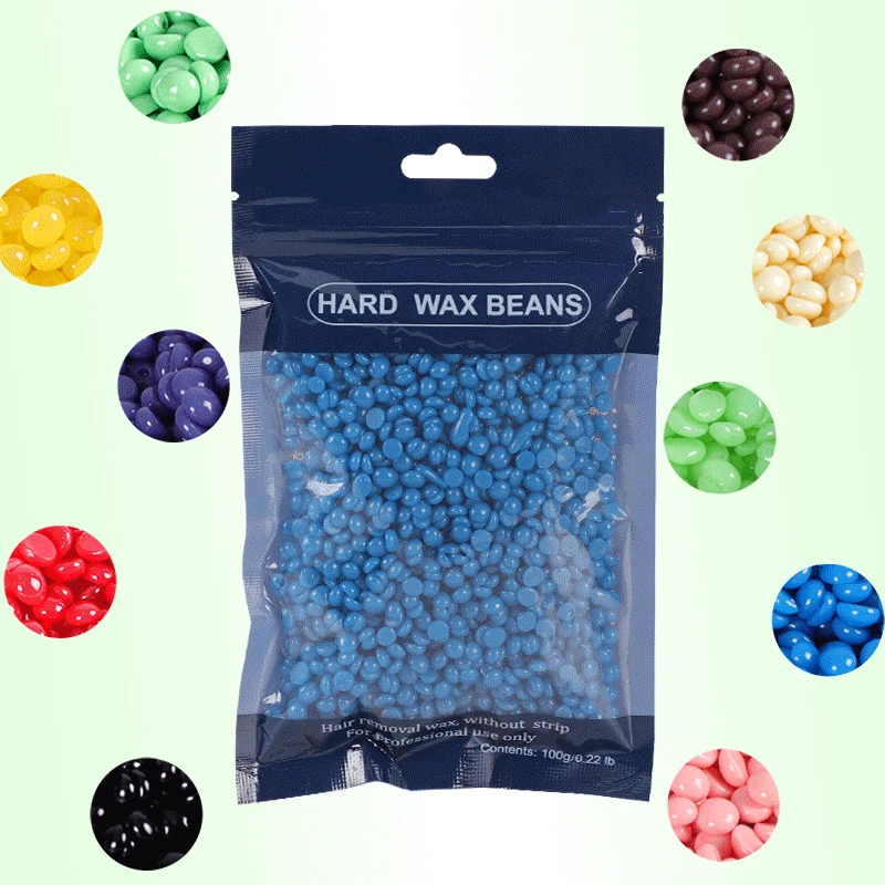 

Hair removal wax beans 100g bagged solid hard wax, paperless wax therapy granules, hair removal honey wax