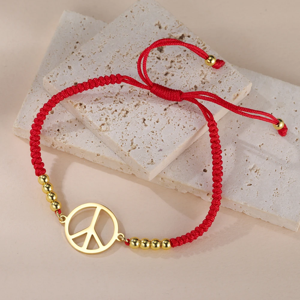 Dawapara Friedenszeichen-Armband, Fußkettchen für Damen und Herren, Liebes-Friedenszeichen-Symbol, minimalistischer Edelstahl-Paarschmuck – Detail 26