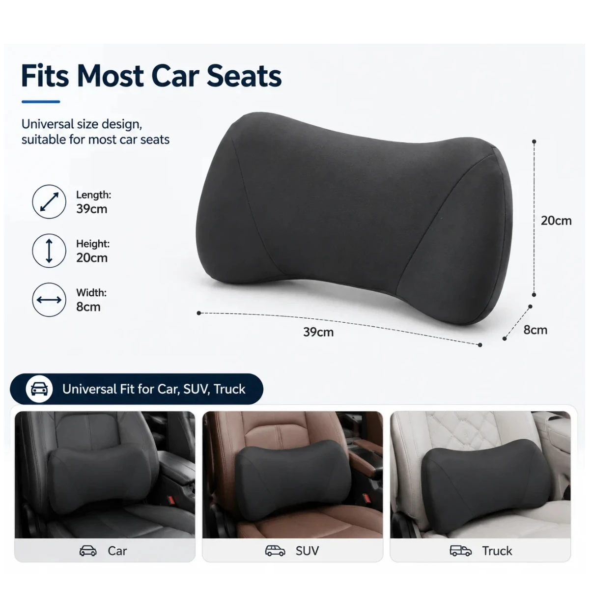 Memory Foam Ergonomic Lumbar Support Cushion for Enhanced Comfort