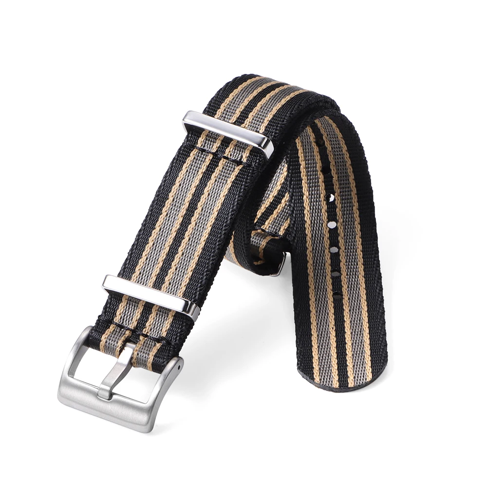 Premium 20mm Nylon Woven Watchband - Vintage French Army Style Strap