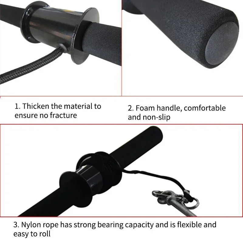 

Weight Fitness Roller Trainer Exerciser Forearm Rope Stick Waist Hand Power Strength Strengthener Lifting Triceps Gym Gripper