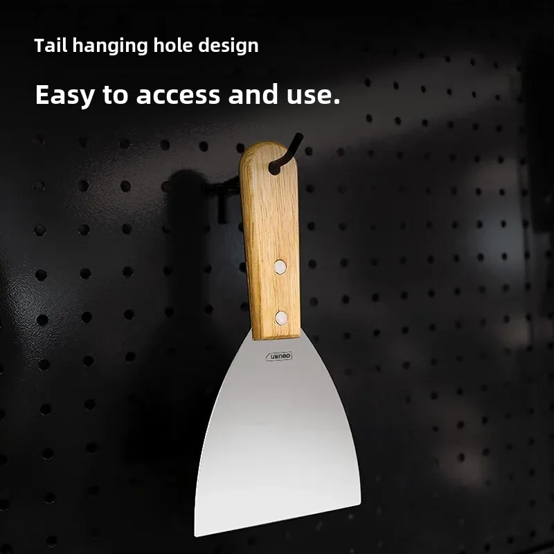 Deli Stainless Steel Wooden Handle Oil Grey Putty Knife Shovel Cleaning Shovel Sharpened Edge Stainless Steel Janitorial Tools putty knife scraper drywall spatula wall scraper paint scraper
