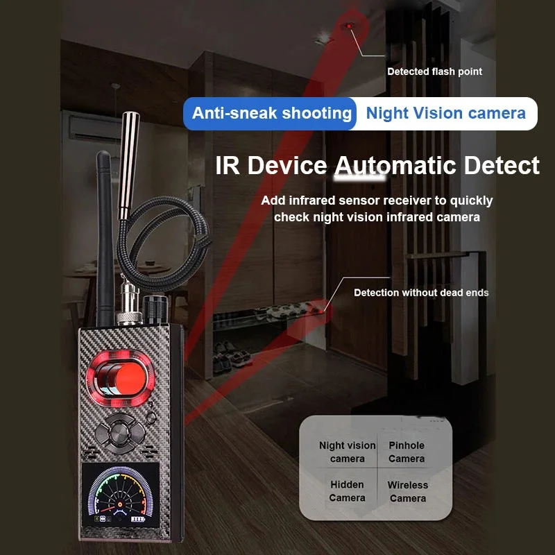 K99 K88 Hidden Camera Detector RF Signal Wireless Camera Lens Bug GPS Tracker Scan Finder