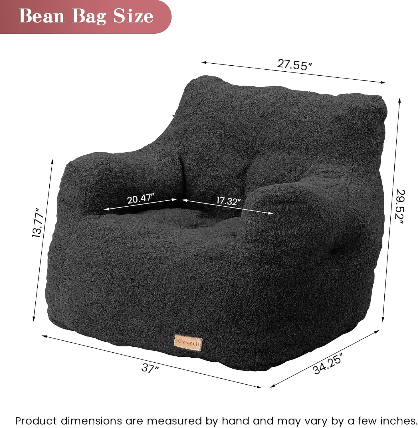 Bag Chair with Filler, Bean Bag Sofa with Tufted Soft Stuffed Filling, Fluffy and Lazy Sofa, Comfy Cozy BeanBag Chairs