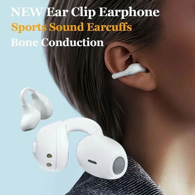Bone Conduction Sports Earphones | Open-Ear Clip Design, 12H Playtime IPX7 Waterproof Bluetooth Headset for Running/Gym