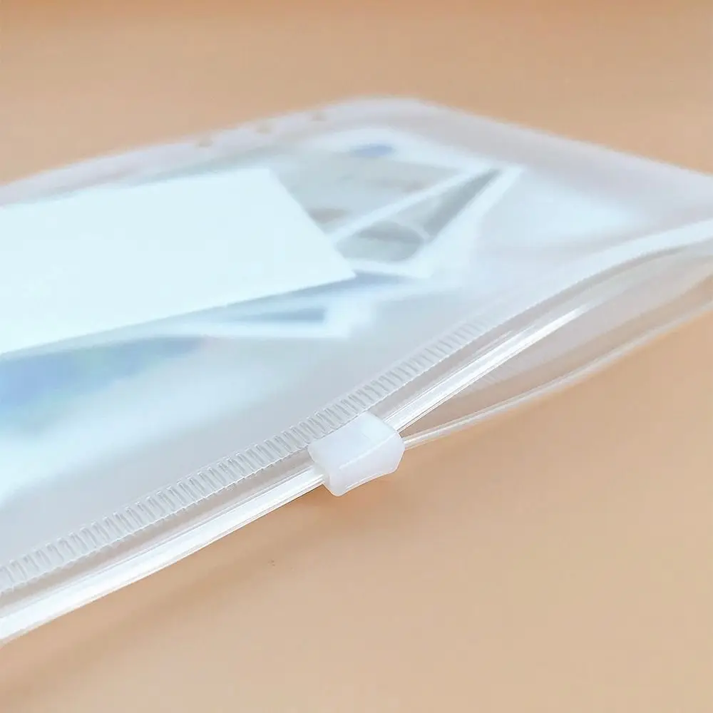 PVC 루즈리프 노트북 내부 가방 프로스트 A4/A5/A6/A7/B5 바인더 보관 포켓 방수 루즈리프 지퍼 가방 선물