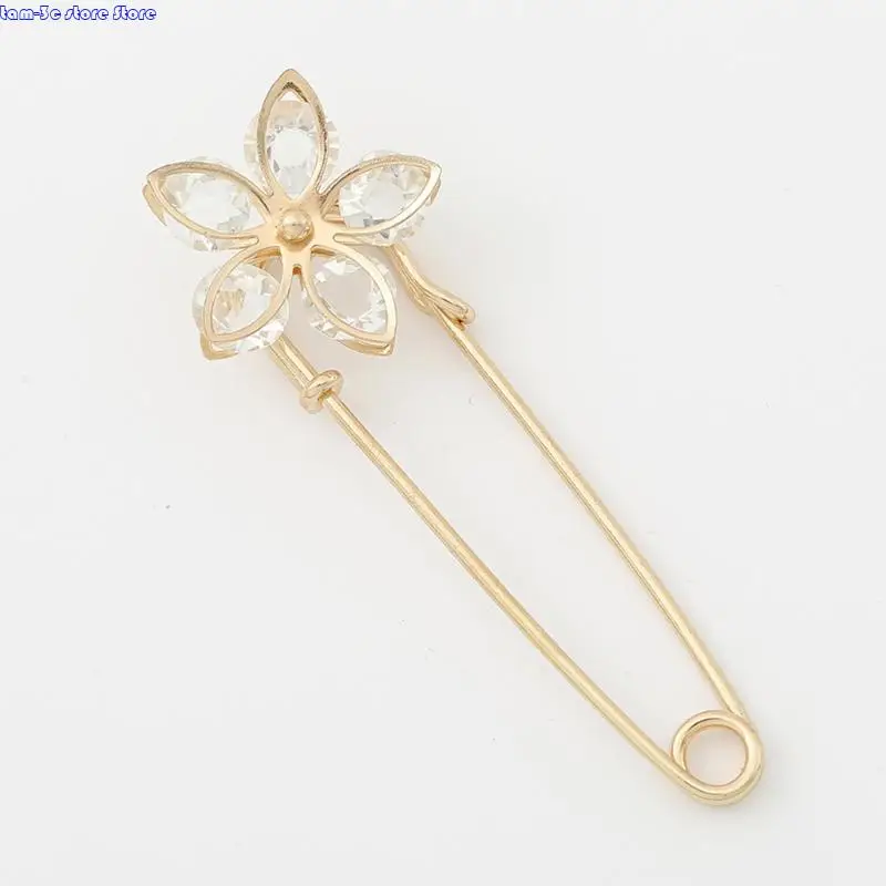 D0UA 10pcs 꽃 안전 핀 가디건 칼라 칼라 클립 장식 브로치 청바지 허리 조향자 바지 셔츠 드레스를위한 핀