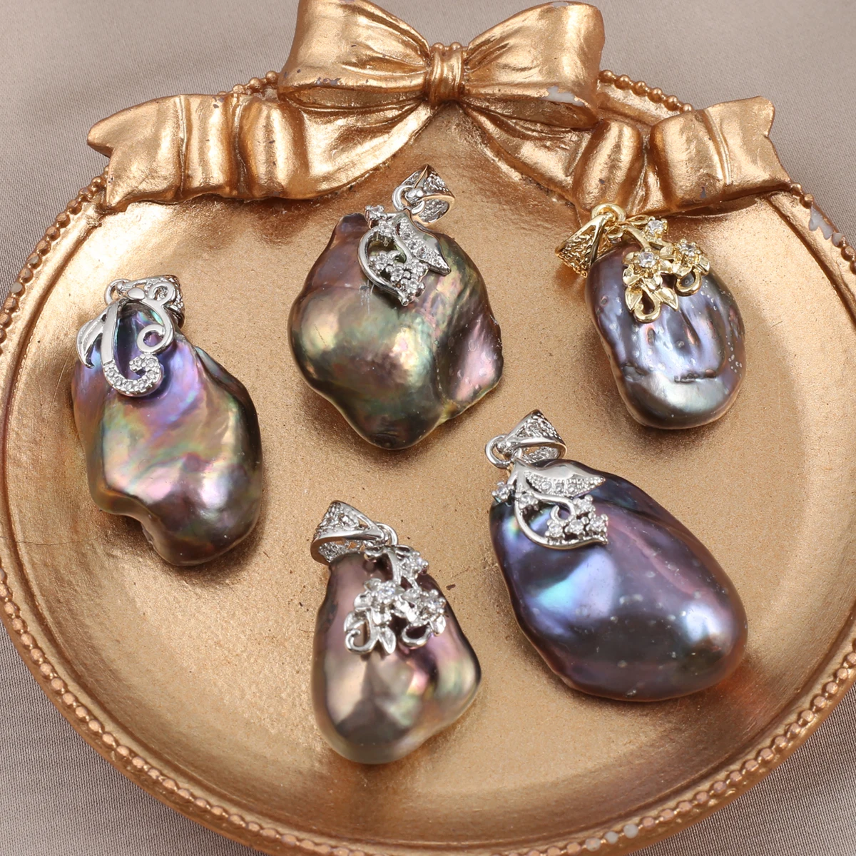 Irregular Shape Pearl Pendant 30x20mm White Natural Freshwater Pearl Charms for Jewelry Making DIY Necklace Earrings Accessories