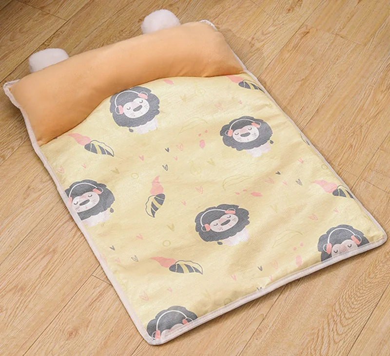 Breathable Cooling Mat For Cats And Dogs With Pillow Square Bed_voghion.com