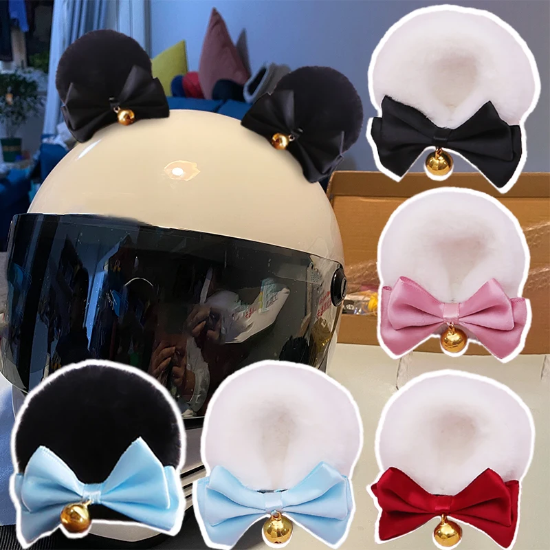 

Pom Pom Ears Helmet Decorations Set Plush Helmet Ears Helmet Horns Helmet Accessories for Ski Snowboarding Helmet