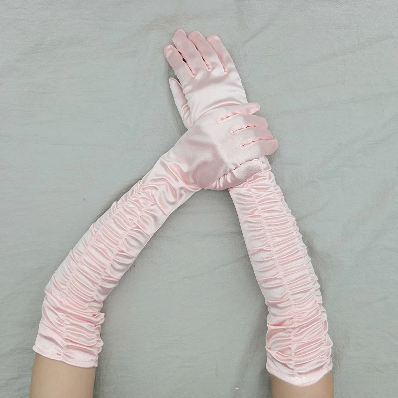 4 Pièces Gants Longs En Velours Pour Femme Pour Soirée Des