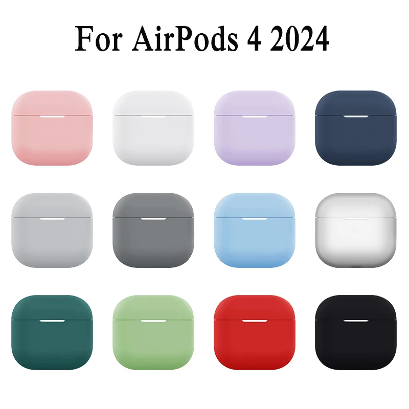 Ultra-Thin Silicone Cover Case for AirPods 4 Wireless Earphones