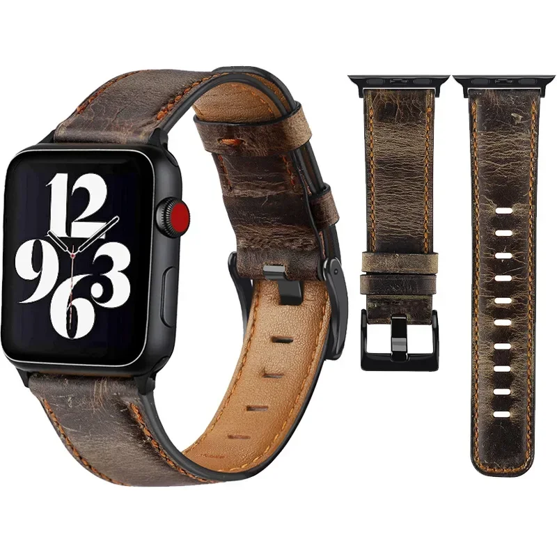 Lederarmband für Apple Watch Band 44 mm 49/45 mm 40/41 42 46 mm Gürtel Retro Luxus Correas iWatch Serie 10 9 5 4 SE 6 7 8 Ultra 2 – Detail 18