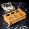 6 Holes Wooden Glass Holder Display Rack Bar Wine Drinks Cup Storage bamboo Carrier Flight Tasting Serving Tray Kitchen Tools 1