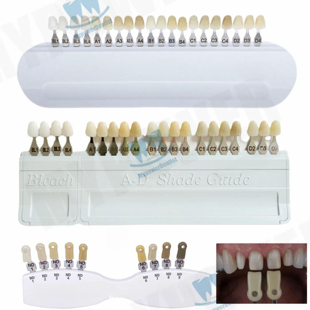Dental Teeth AD Shade Guide Porcelain Material Colorimetric Plate 20Color/9Color