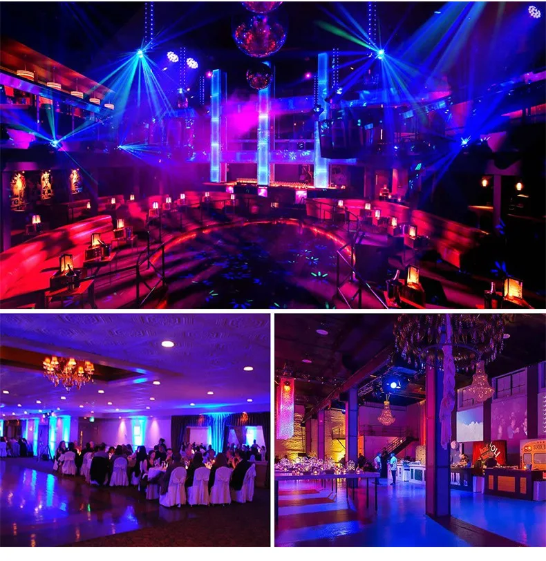 รูปสินค้า 36W Professional Disco light DMX512 ควบคุมเสียง RGB LED Ktv Bar Party DJ ตกแต่งเวทีแสงโปรเจคเตอร์ par โคมไฟ