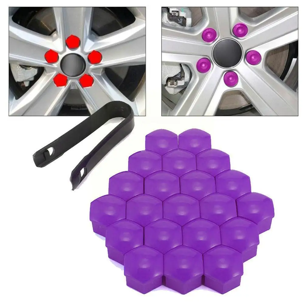 

17mm 20 Pieces Car Wheel Nut Caps Protection Covers Nut Screw Cover Auto Hub Anti-Rust Caps Decoration Bolt Car Ty Y5Z6