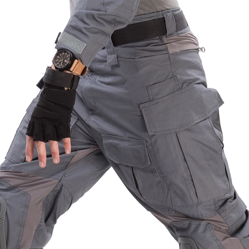 Tactical Pants Pockets Camo Military Army Men Work Pant +Pads Combat Paintball Airsoft Hunting Clothes Army Ripstop Men Clothing