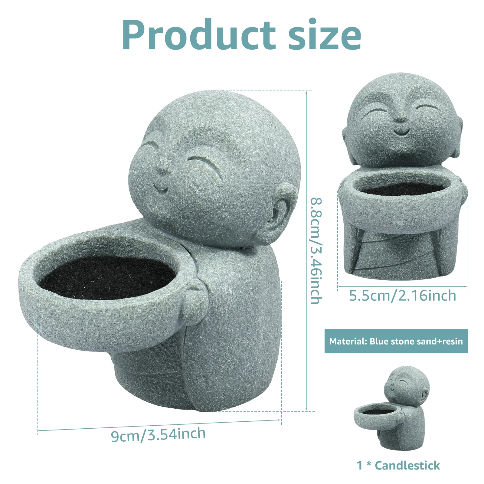 Buddha Tealight Holder Vintage Sandstone Buddha Candle Holder Statues Simplistic Tea Light Buddha Figurine Candlestick Cute Zen