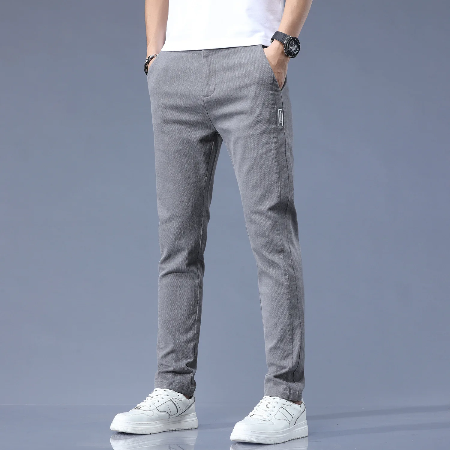 

New Summer Men's Casual Pants Men Handsome Skinny Pants Stretch Track Pants Men 7XL