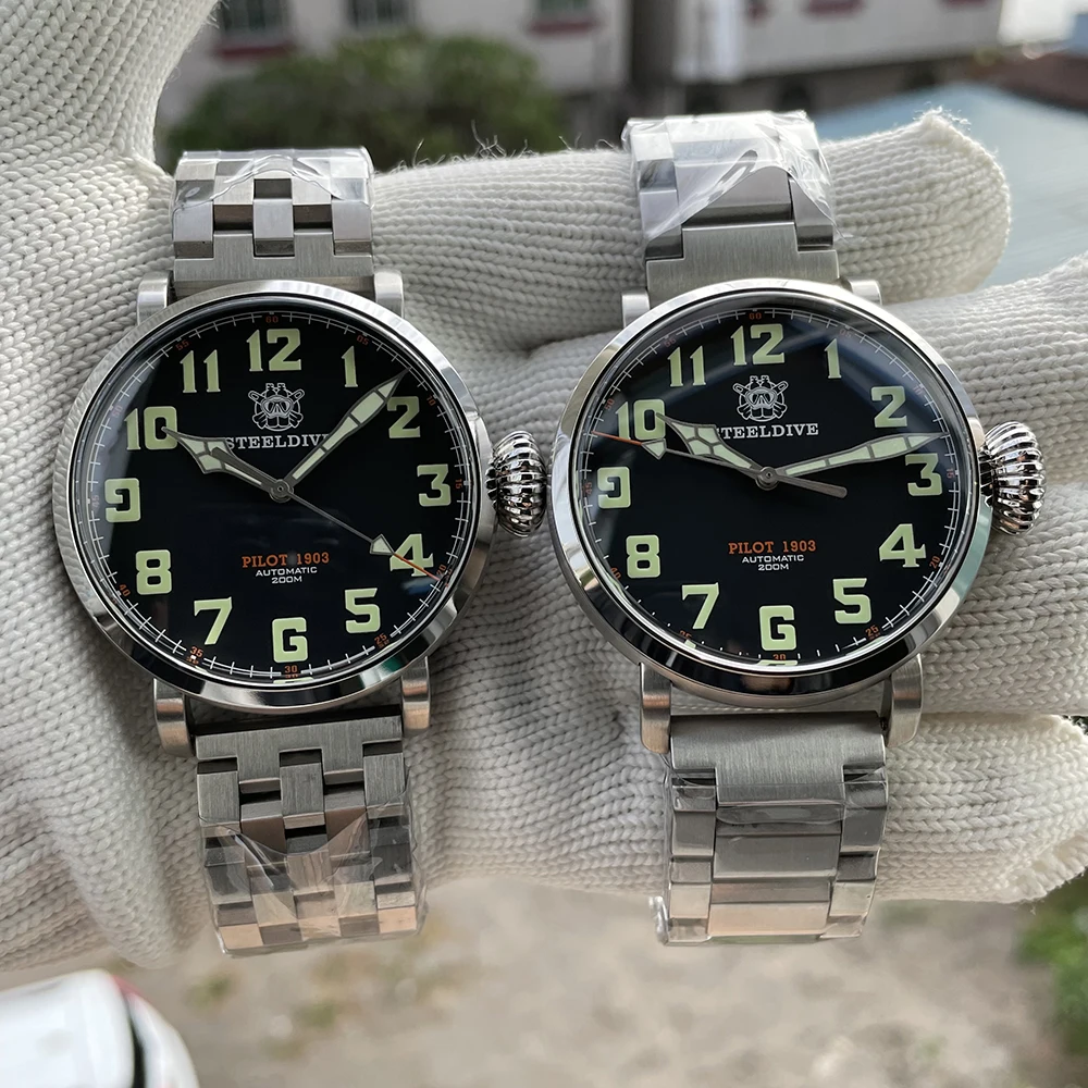 STEELDIVE SD1903 Stainless Steel Case NH35 Automatic Mechanical Men Watches Luxury C3 Luminous Sapphire