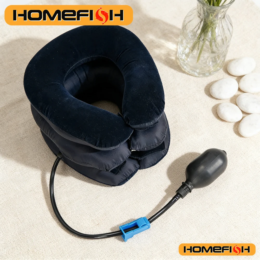 Inflatable Air Cervical Traction Neck Stretcher 1 Tube Orthopedic Pillow Collar Pain Relief Medical Tractor