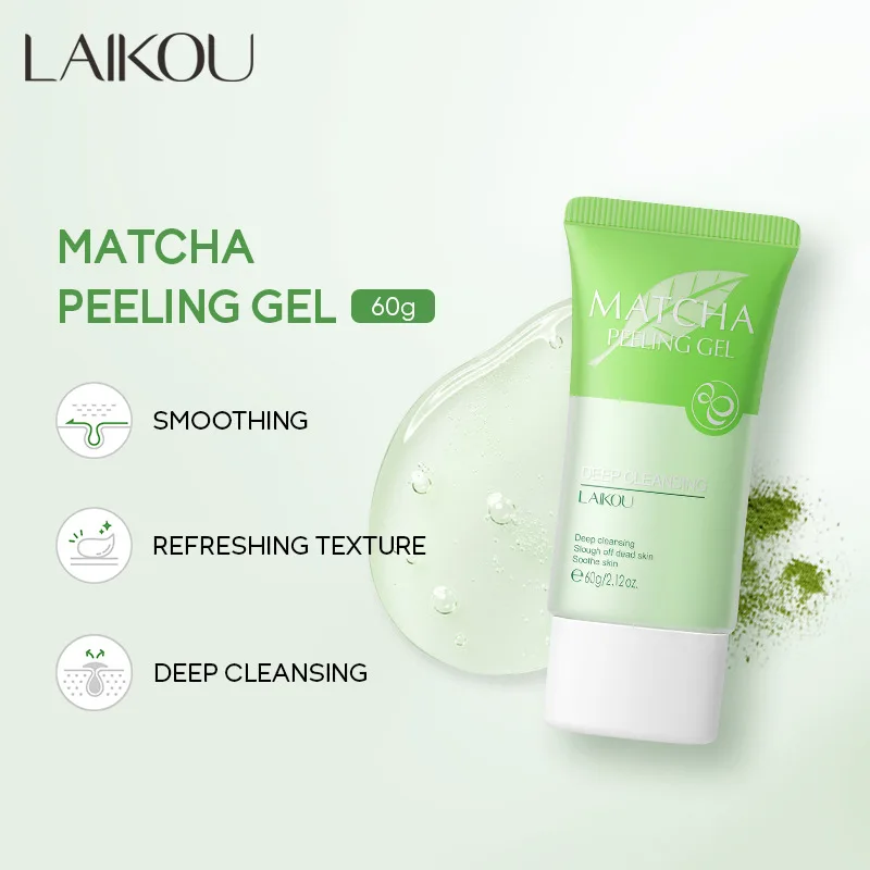 Matcha Peeling Gel Gentle Oil Control Body Face Scrub Cleansing Pores Treatment Acne Remove Blackhead Facial Exfoliation Gel 2