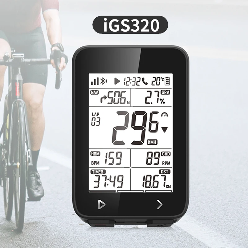 

IGPSPORT iGS320 Cycling Computer IPX7 Blu5.0 ANT+ GPS 72H Battery Life Wireless Speedometer Bicycle Stopwatch Cadence Sensor
