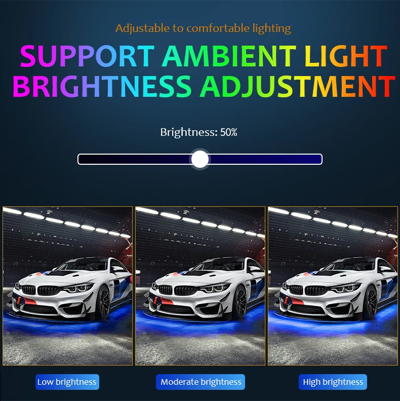 Auto flexible Unter licht Streifen Licht RGB Unterboden Sound App Steuerung Fernbedienung LED Neonlicht Atmosphäre Lampe für Auto Dekoration 12V – Detail 10