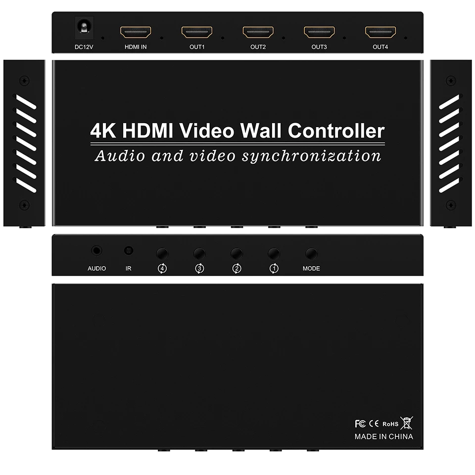 Processore Controller Video Wall 1X4 1X2 1X3 1X4 1X1 2X2 2X1 4X1 4K Hdmi Video Wall Controller Tv Video Stitching Splicing Wall