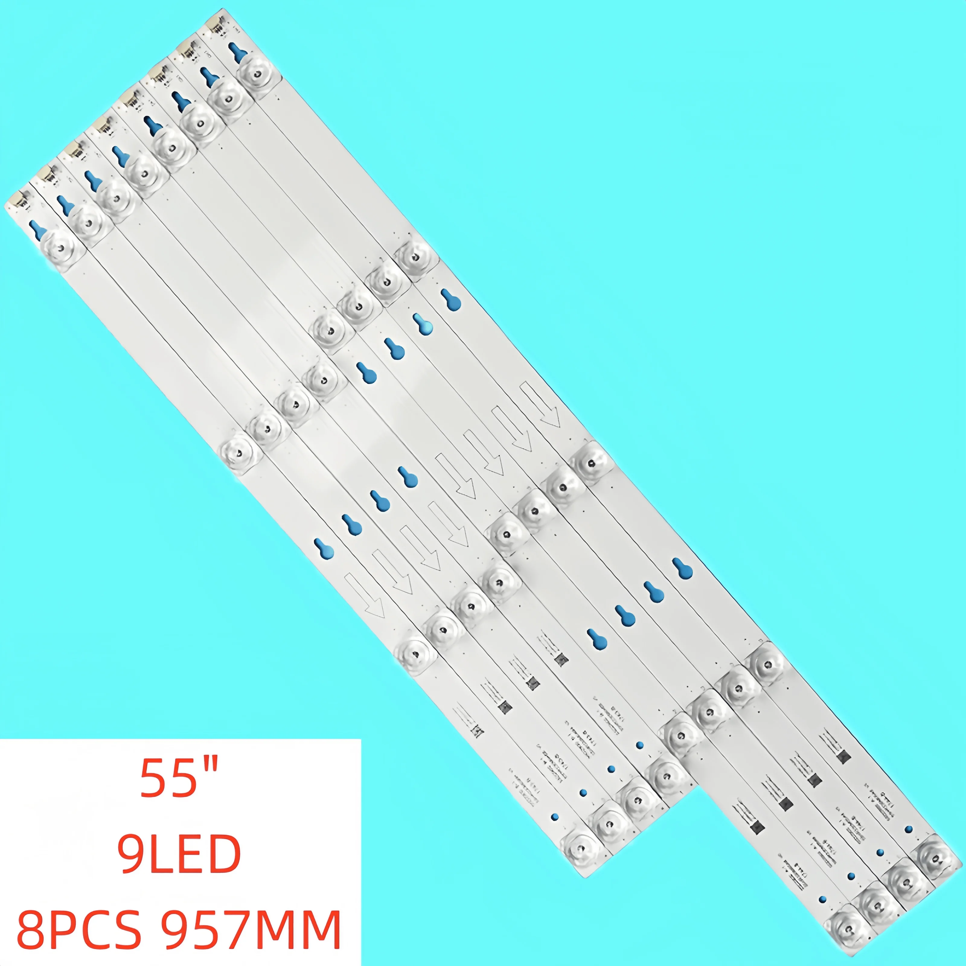 8 Pz/Set 9 Lampada Nuova Striscia Di Retroilluminazione A Led Per Tcl 55 "Tv 55 Ud6206X1 55 Ud6216 55 Ud6206 55 Ud6236 55Hr330M05A8