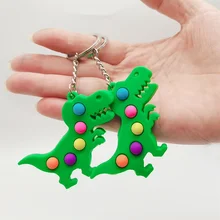

Mini PVC Dinosaur Popits Simple Dimple Keychain Fidget Toys Push Pop Its Bubble Key Ring Stress Relieve Anxiety Desk Hand Toy