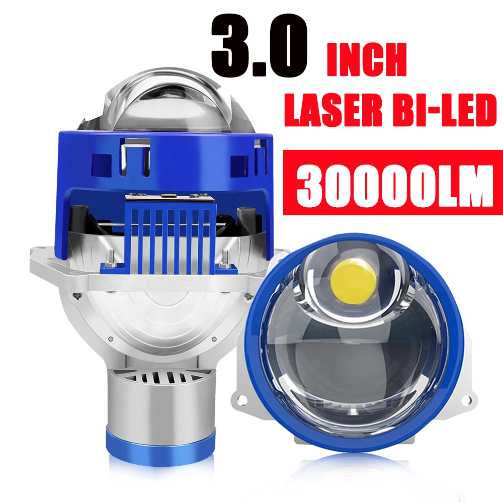 

3.0 Inch Laser Bi LED Projector Lenses Car Headlights 12V 6000K H4 H7 9006 Bulbs 90000LM High Low Beam Auto Retrofit Headlamps