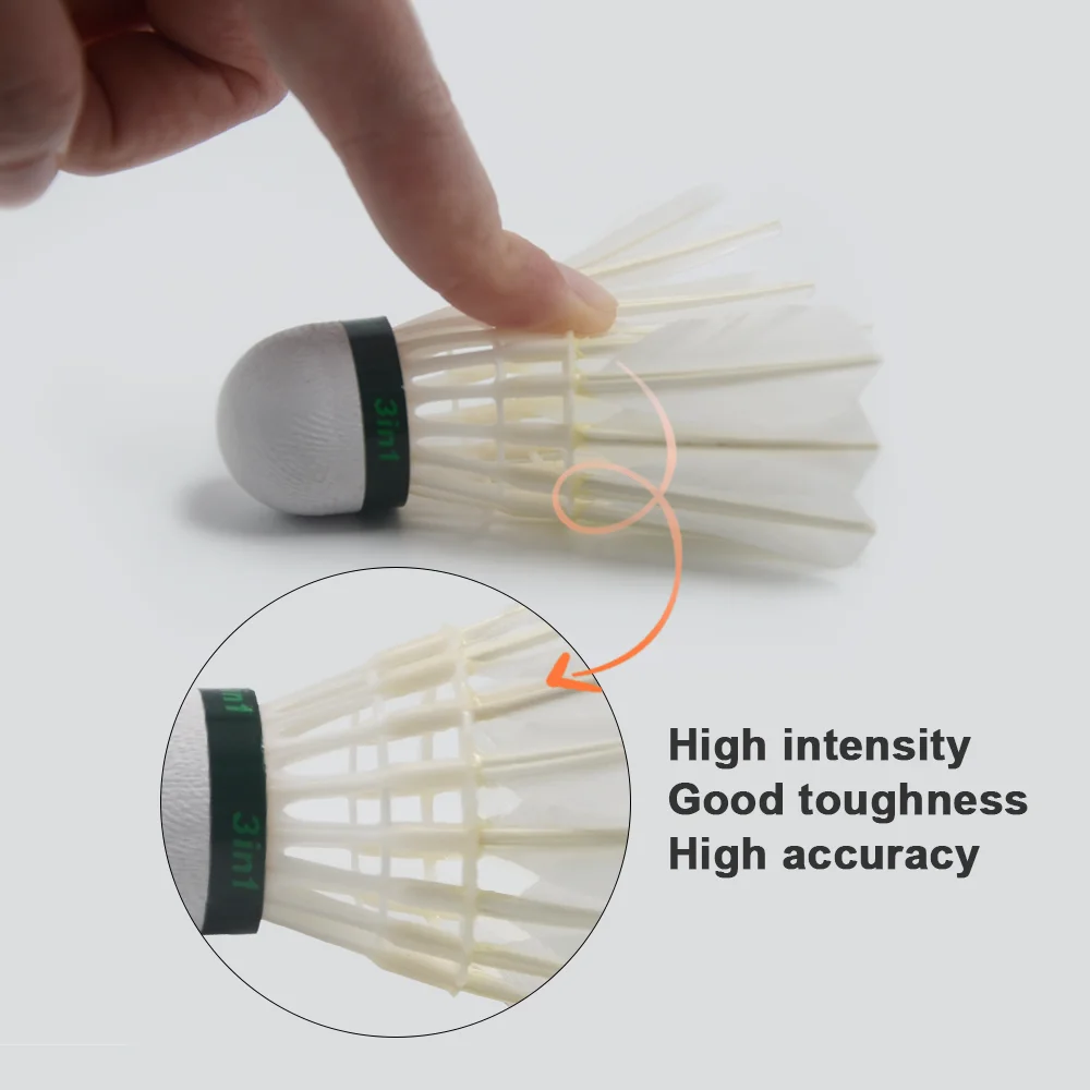 12Pcs Dmantis D45 3in1 Training Goose Feather Shuttlecocks Birdies Hybird Shuttlecock Badminton Balls Indoor Outdoor Sports