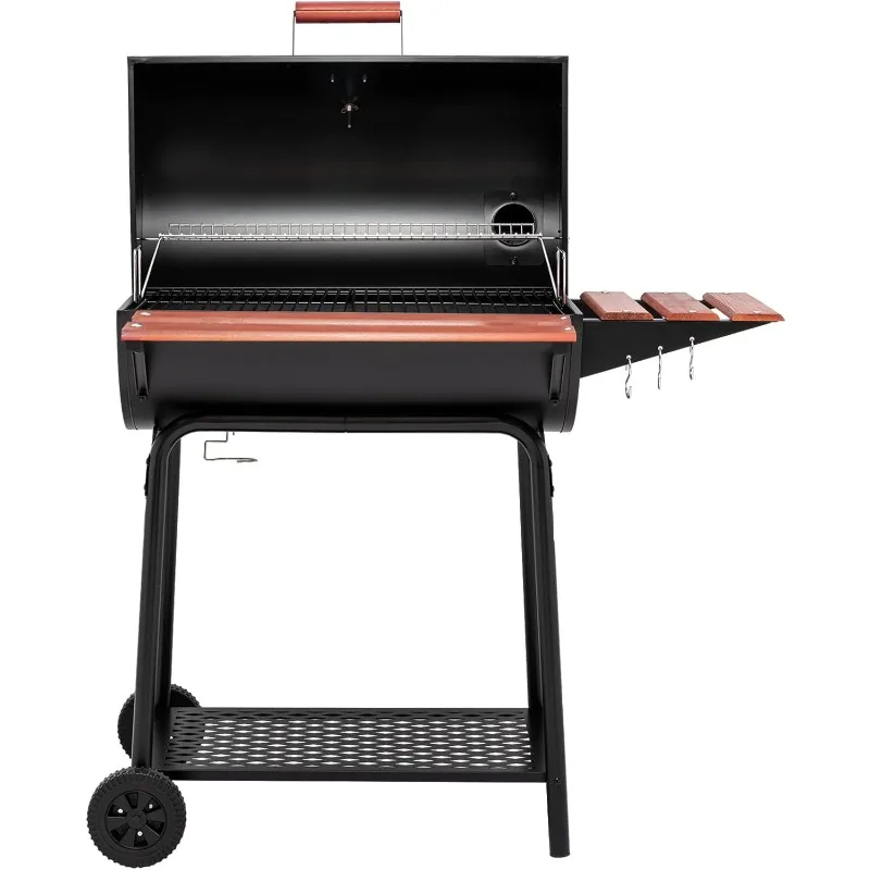 Royal Gourmet CC1830V 30 Barrel Charcoal Grill with Wood-Painted Side Front Table, 627 Square Inches Cooking Space 2