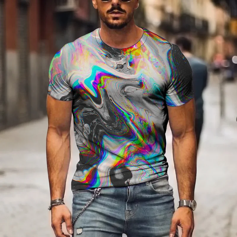 

Fashion Men's T-shirt Oversized Retro Short Sleeve Summer Vitage Harajuku T-shirt Letter 3d Print T-shirt Casual Men's Camiset
