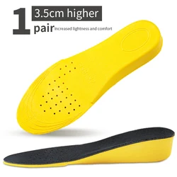 Invisible Height Boost Insoles - Yellow Breathable Cushion with Shock Absorption - EU 41-44(270mm) (Height 3.5CM)