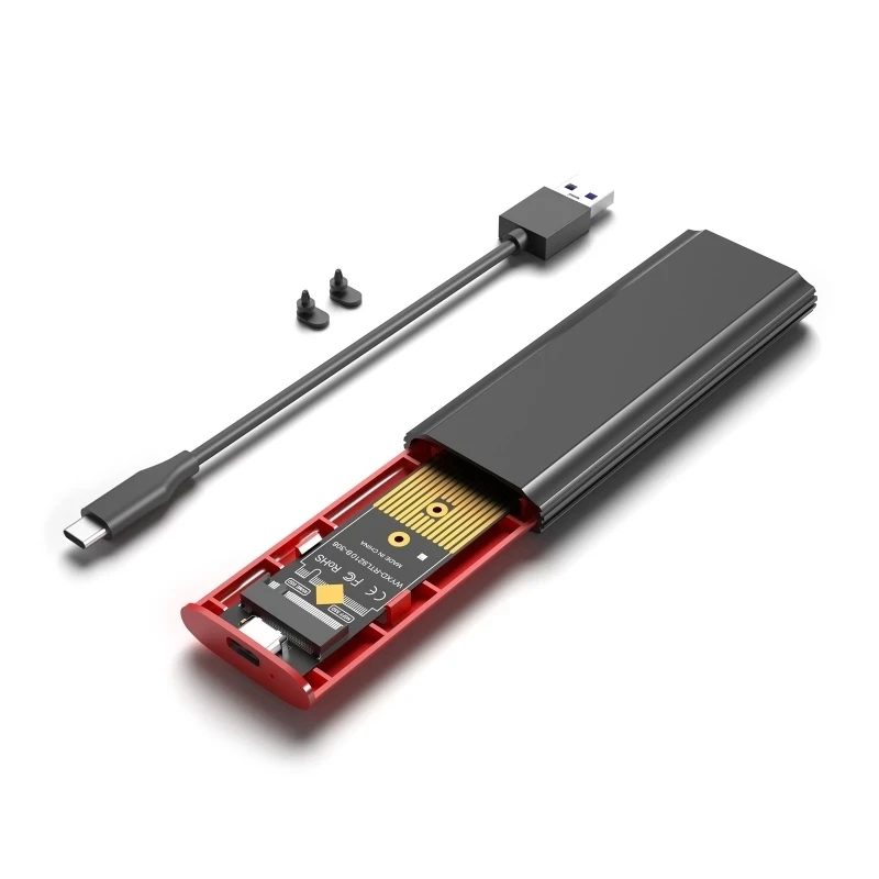 M.2 NVMe SSD Enclosure Adapter Tool-Free USB C 3.1 Thunderbolt 3 10Gb NGFF Sata PCIe M-Key for 2230 2242 2260 2280 Dual Protocol