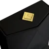 Square One Piece Toilet Black With Gold Button For Modern Bathroom, Diamond-Shaped Sleek Design Elonagted Rectangle Glossy Black 2