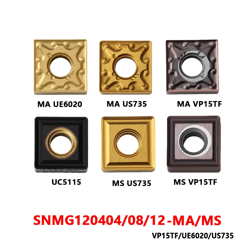 

10PCS Inserts SNMG120408 SNMG120404 MA MS US735 UC5115 UE6020 VP15TF SNMG Carbide Tunring Inserts CNC Lathe Cutting Tool Holder