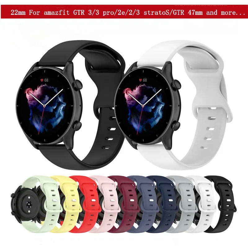 Cinturino In Silicone Per Amazfit GTR 4/3/Pro/2e/Stratos 3 - 22mm, Regolabile, Morbido, Per Bambino/Adulto