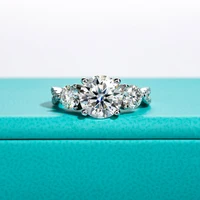 AnuJewel 4.25cttw Moissanite Infinity Engagement Rings D Color 925 Sterling Silver 3 Stone Wedding Anniversary Ring For Women 2