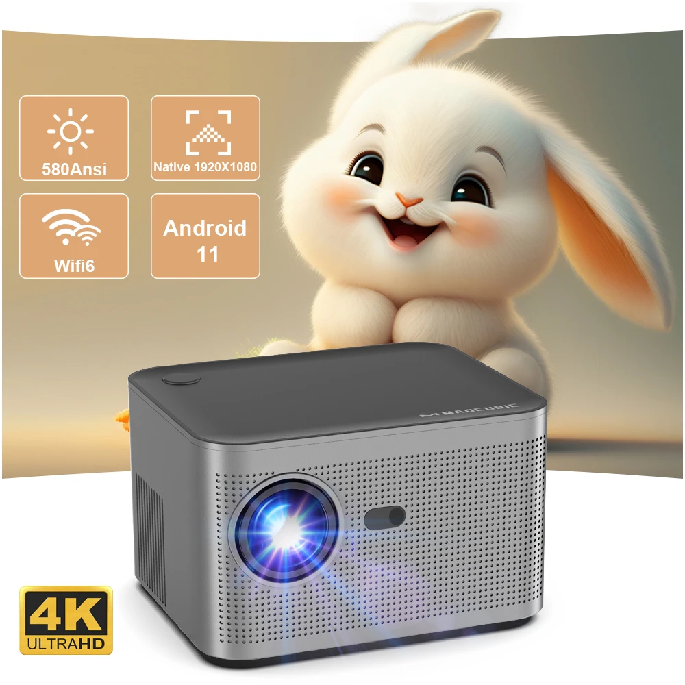 Magcubic Android 11 4K Projector WiFi6 HY320 Allwinner h713 390ANSI BT5.0  1920*1080P Outdoor portable projetor Upgrated HY300