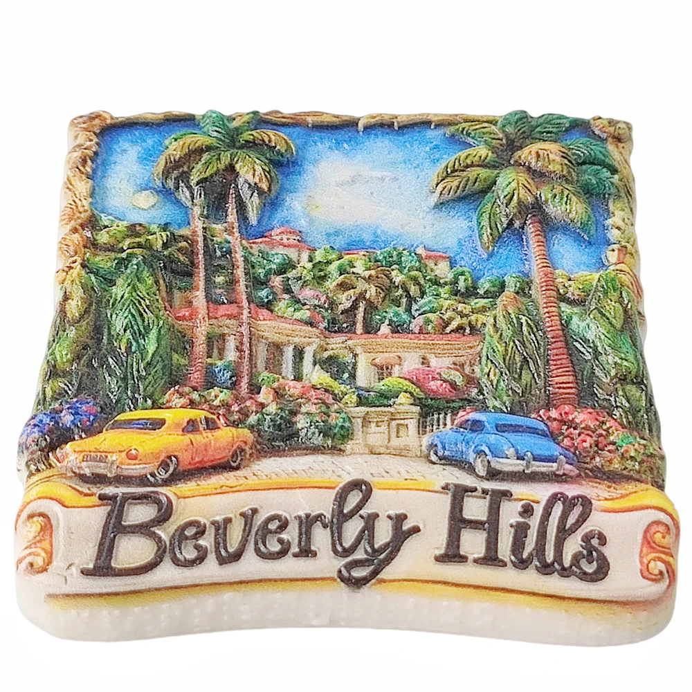 Calamita da frigorifero Beverly Hills Los Angeles California USA, souvenir per frigorifero, decorazione dipinta a mano