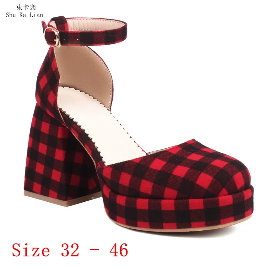 

Gladiator High Heels 9 CM Women Platform Pumps Hot Sale D Orsay Sandals High Heel Shoes Woman Small Plus Size 32 - 46