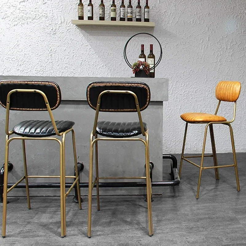 Simple Iron Bar Chairs Loft Industrial Style Metal The Bar Stools Nordic Designer Retro American High Feet Chair for Kitchen