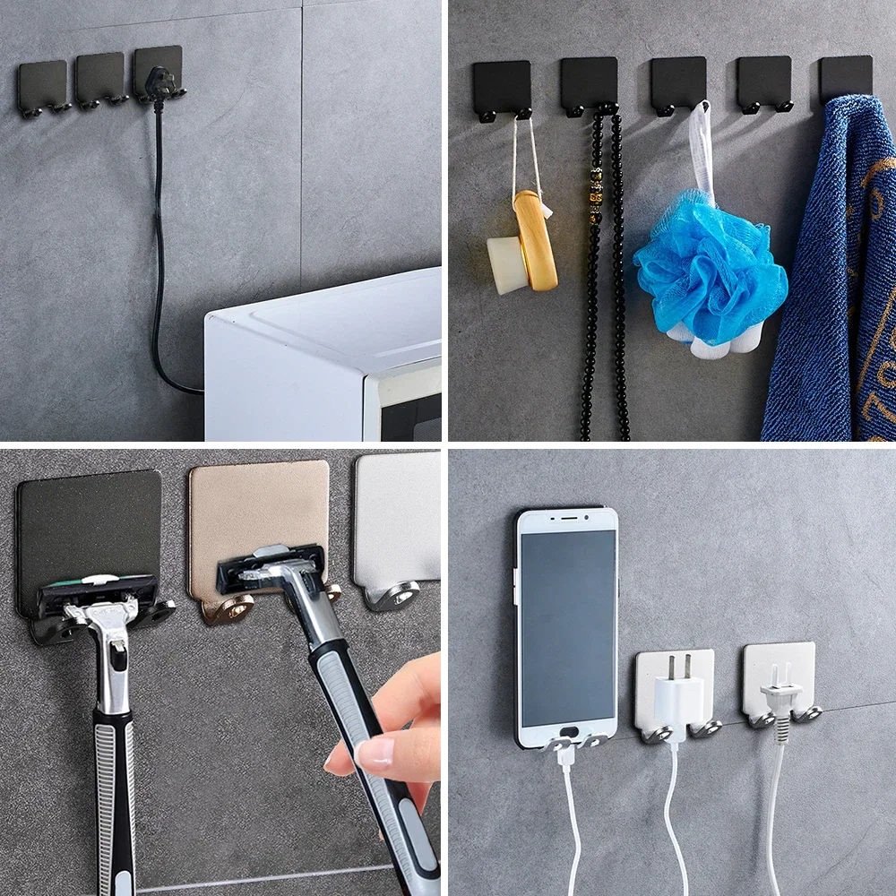 1/2/3PCS Punch Free Shaving Razor Holder Men Shaving Shaver Storage Hook Wall Shelf Bathroom Razor Rack Wall Kitchen Accessories razor holder